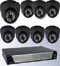Lasertech 8-Chanel DVR with Eight Infrared Night Vision Dome Cameras
